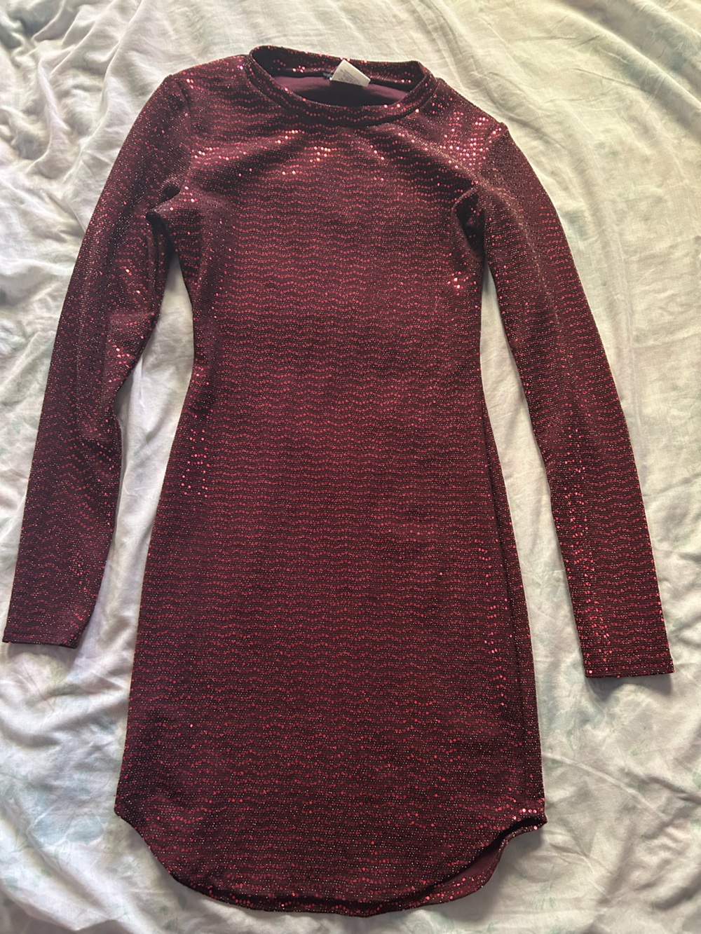 B Darlin Wine Sequin Cocktail Dress